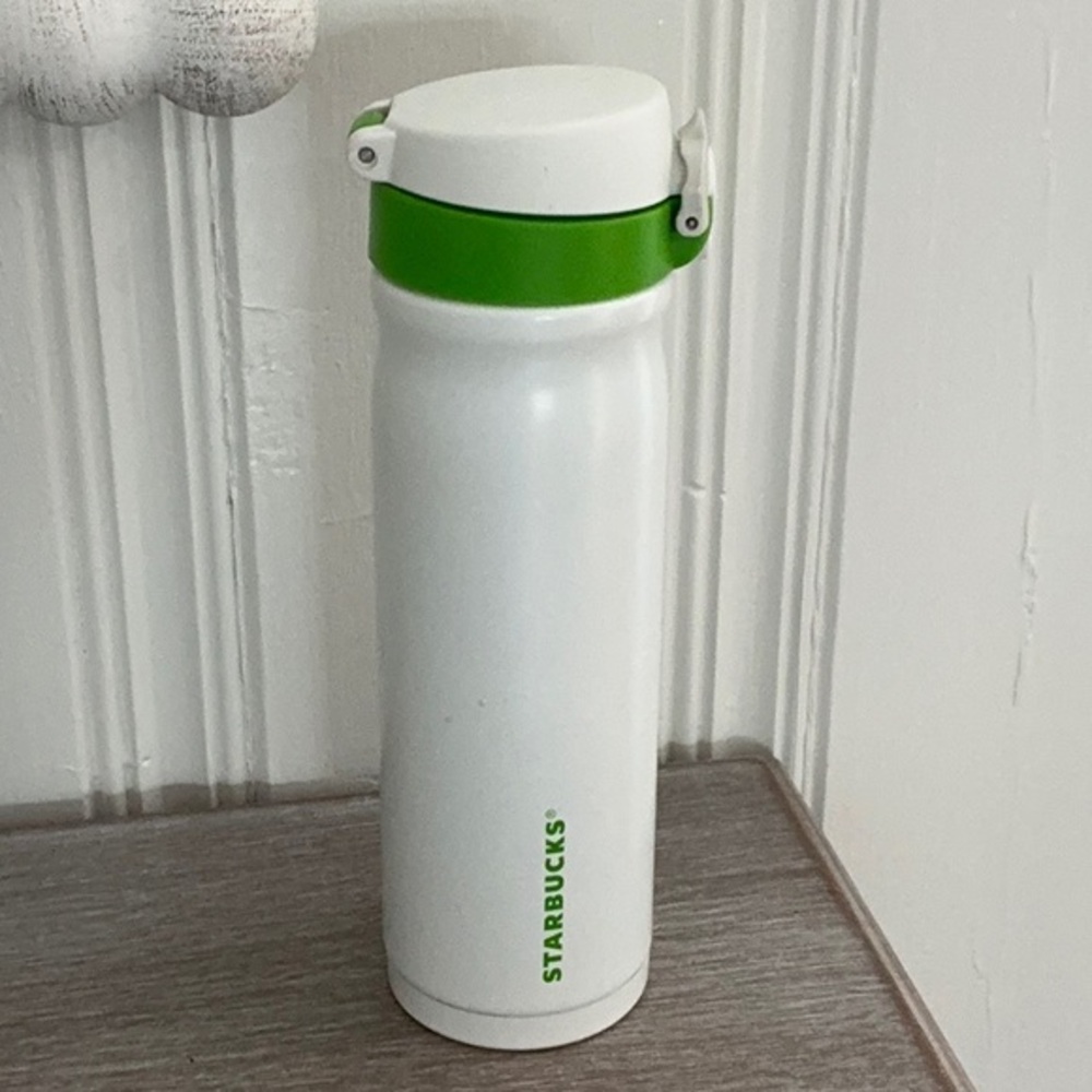 Starbucks Japan Thermos Stainless Steel Water Bottle White Green 500ml JMY-502SB